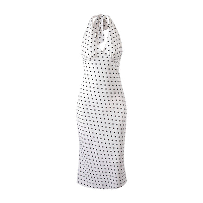 Mitzi Polka-Dot Halter Dress