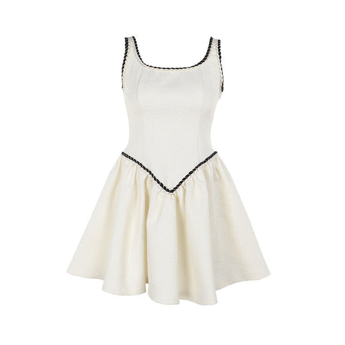 Wilma White Mini Boucle Dress with Flattering Silhouette and Elegant Design