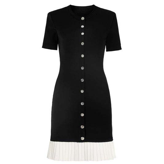 Deena Pleated Hem Button-Front Mini Dress