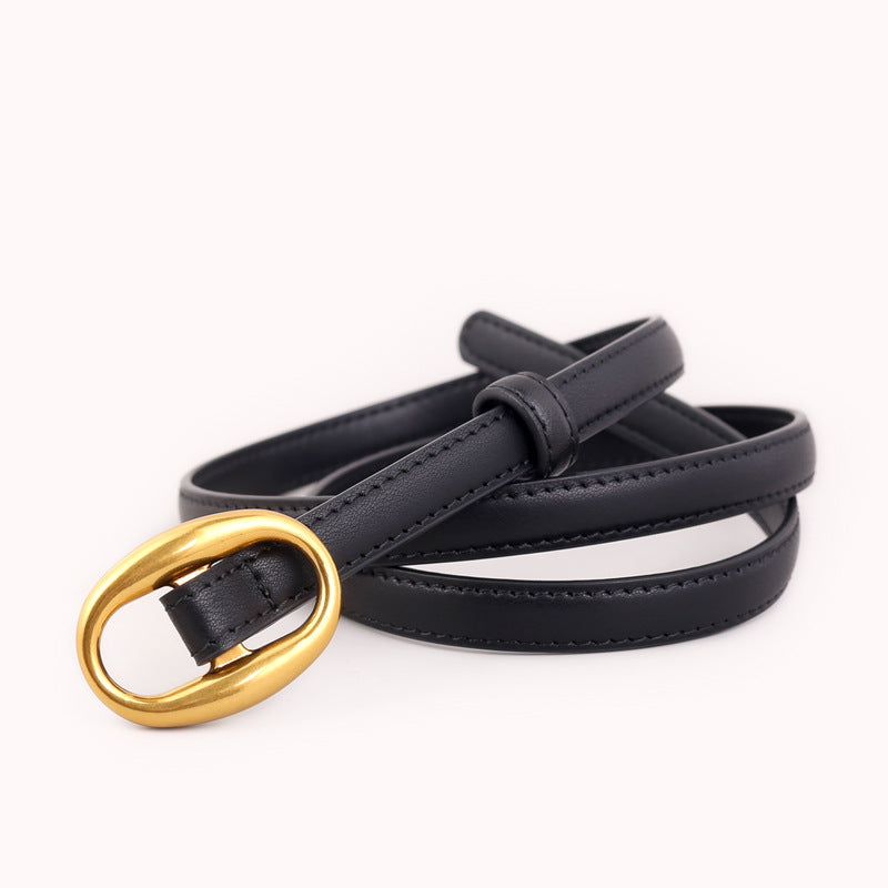 Women's Belt for Jeans - Stylish Lily Oval Buckle Belt