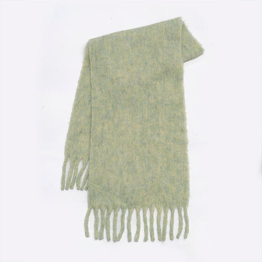 Wool Scarf - Women’s Wool Blend Fringe Chunky Oversized Scarf