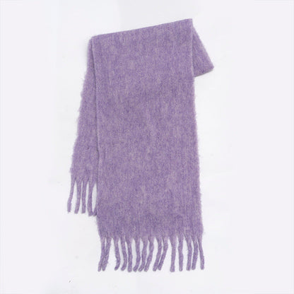 Wool Scarf - Women’s Wool Blend Fringe Chunky Oversized Scarf