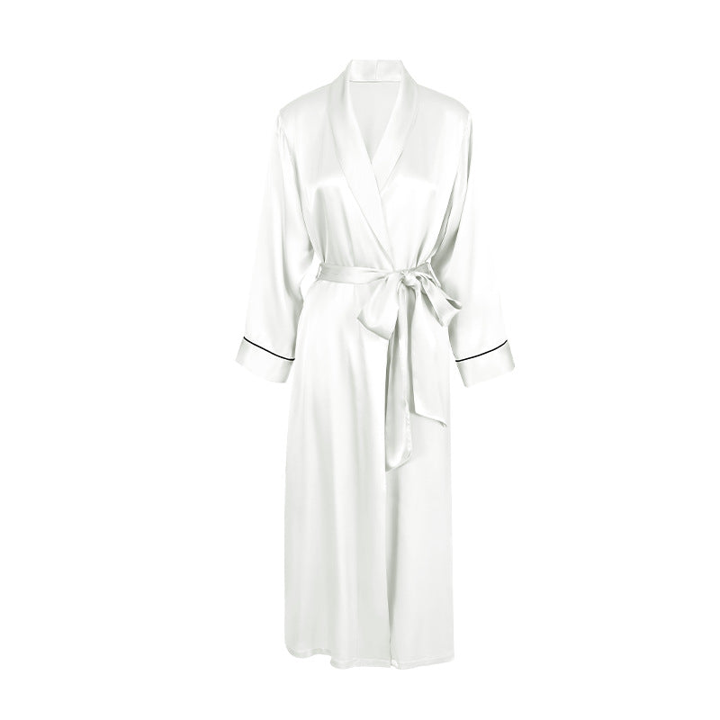 Perla Long Mulberry Silk Robe