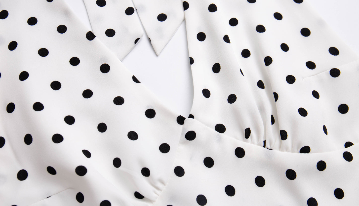 Mitzi Polka-Dot Halter Dress