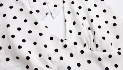 Mitzi Polka-Dot Halter Dress