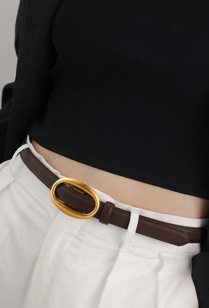 Mallory Skinny Leather Belt