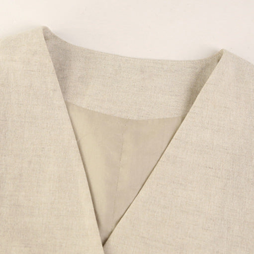 Gilet in lino con bottoni Fiorella