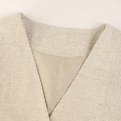 Gilet in lino con bottoni Fiorella