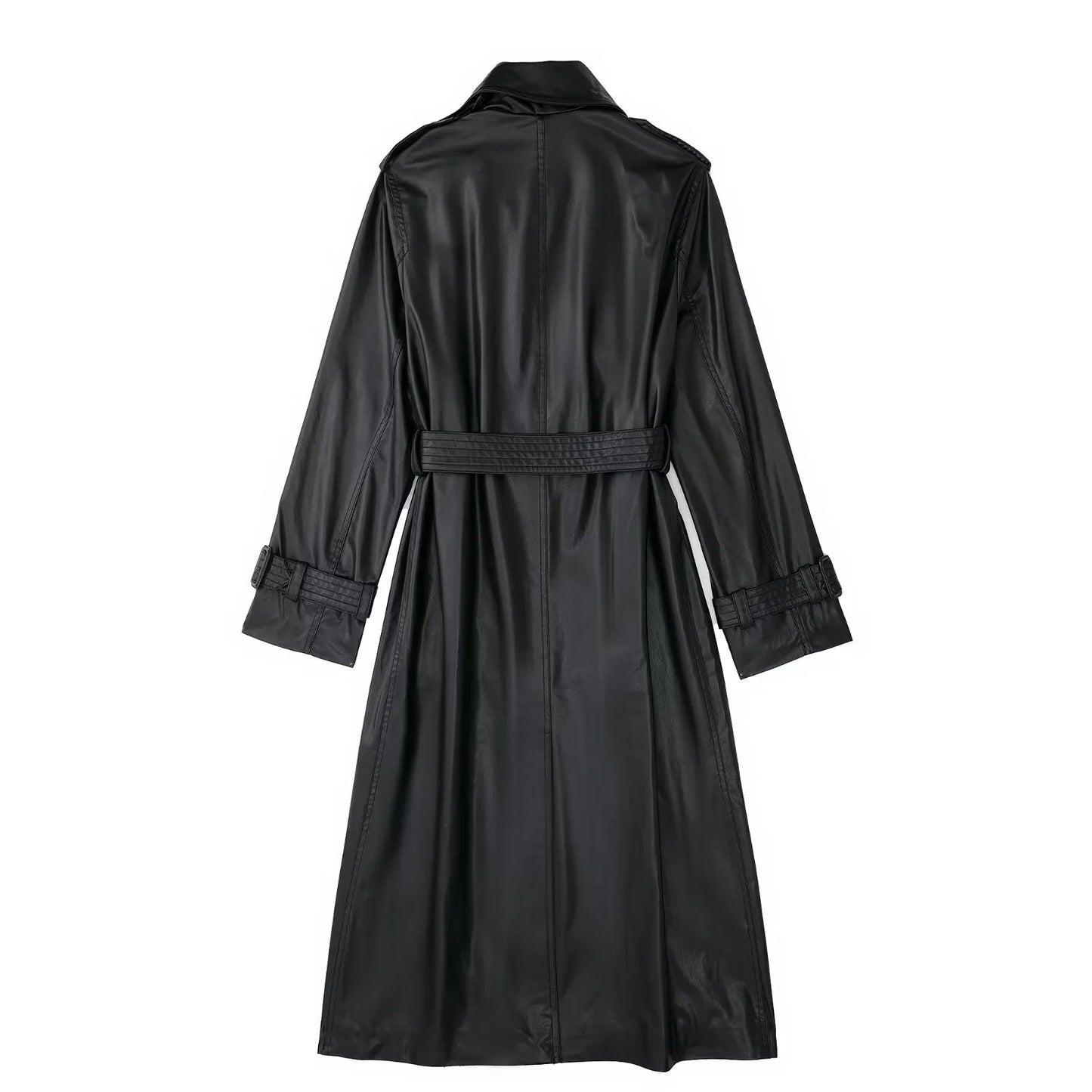 Black Leather Trenchcoat 