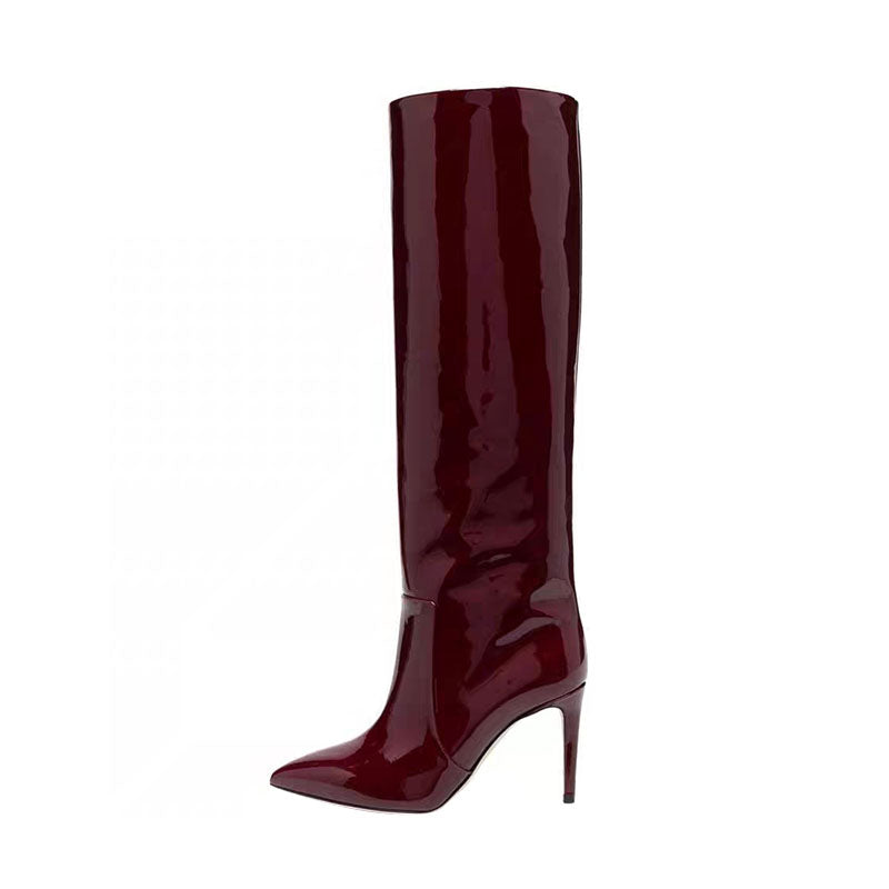 Burgundy knee high Boots