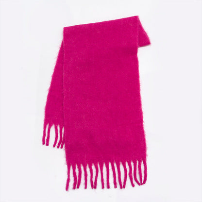 Wool Scarf - Women’s Wool Blend Fringe Chunky Oversized Scarf