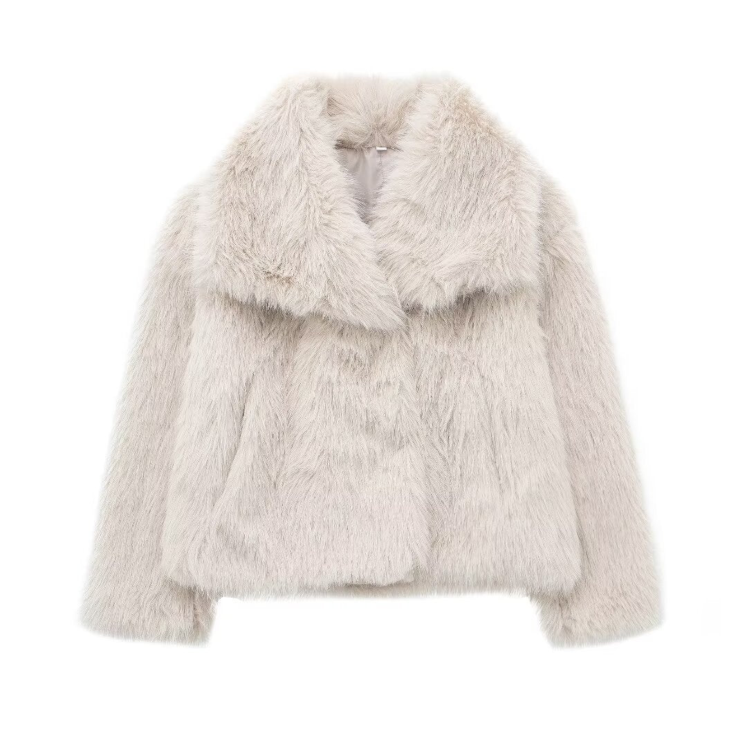 Ophelia Faux Fur Jacket - Cream