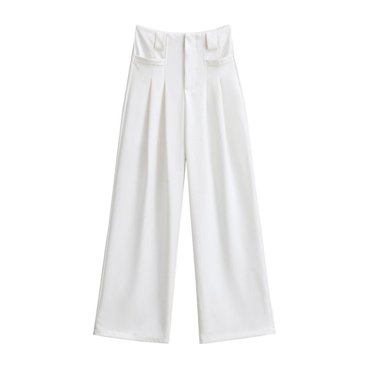 Pam Wide-Leg Pleated Pants