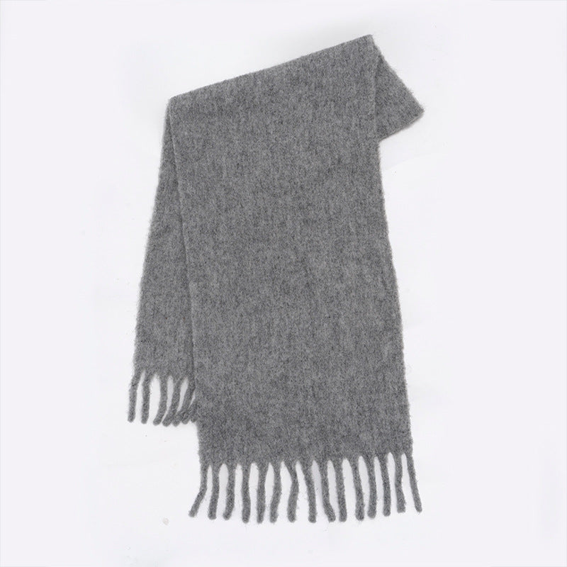 Wool Scarf - Women’s Wool Blend Fringe Chunky Oversized Scarf