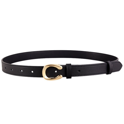 Isabella Gold Buckle Belt with premium leather and elegant gold buckle.