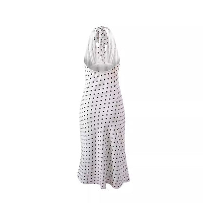 Mitzi Polka-Dot Halter Dress
