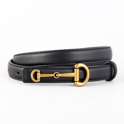 Horseshoe Buckle Belt - Woman's Horseshoe Buckle Leather Belt