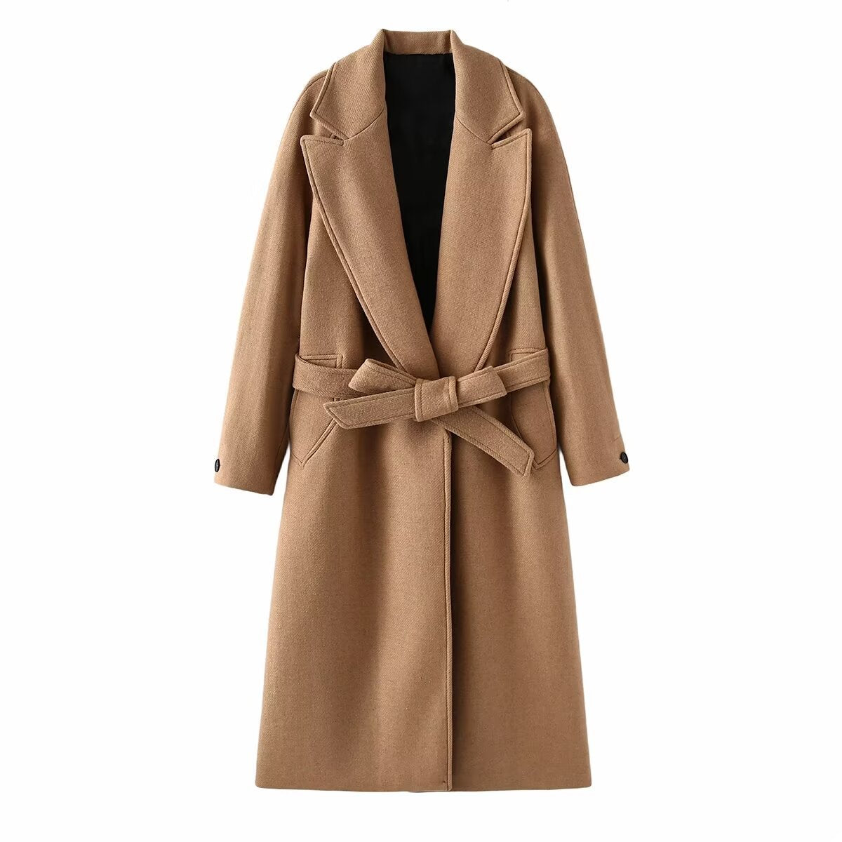 Wool Blend Coat - Khaki