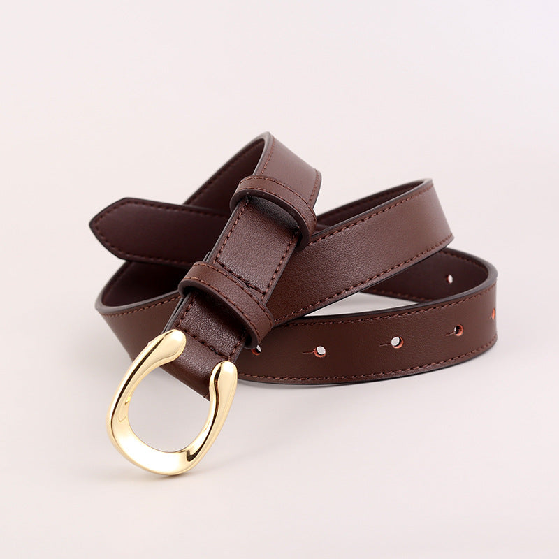 Gold Buckle Belt- Woman's Daily Gold Buckle Belt