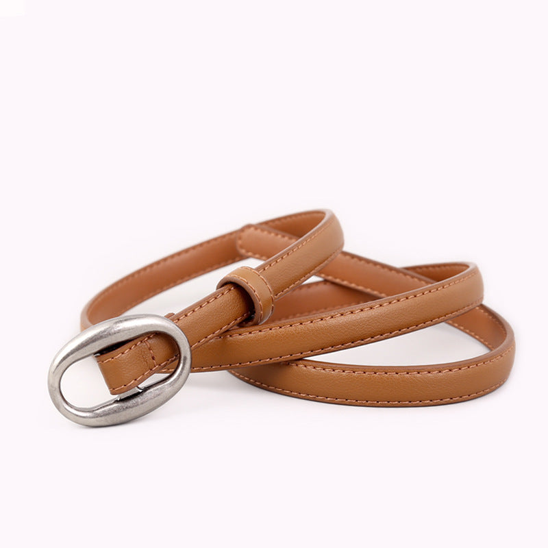 Women's Belt for Jeans - Stylish Lily Oval Buckle Belt