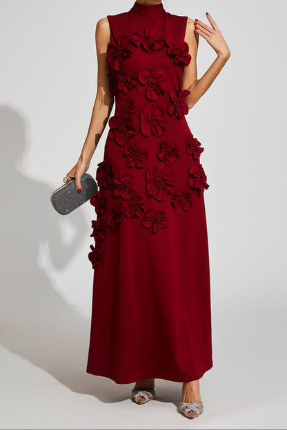 Kathleen Sleeveless 3D Floral Dress