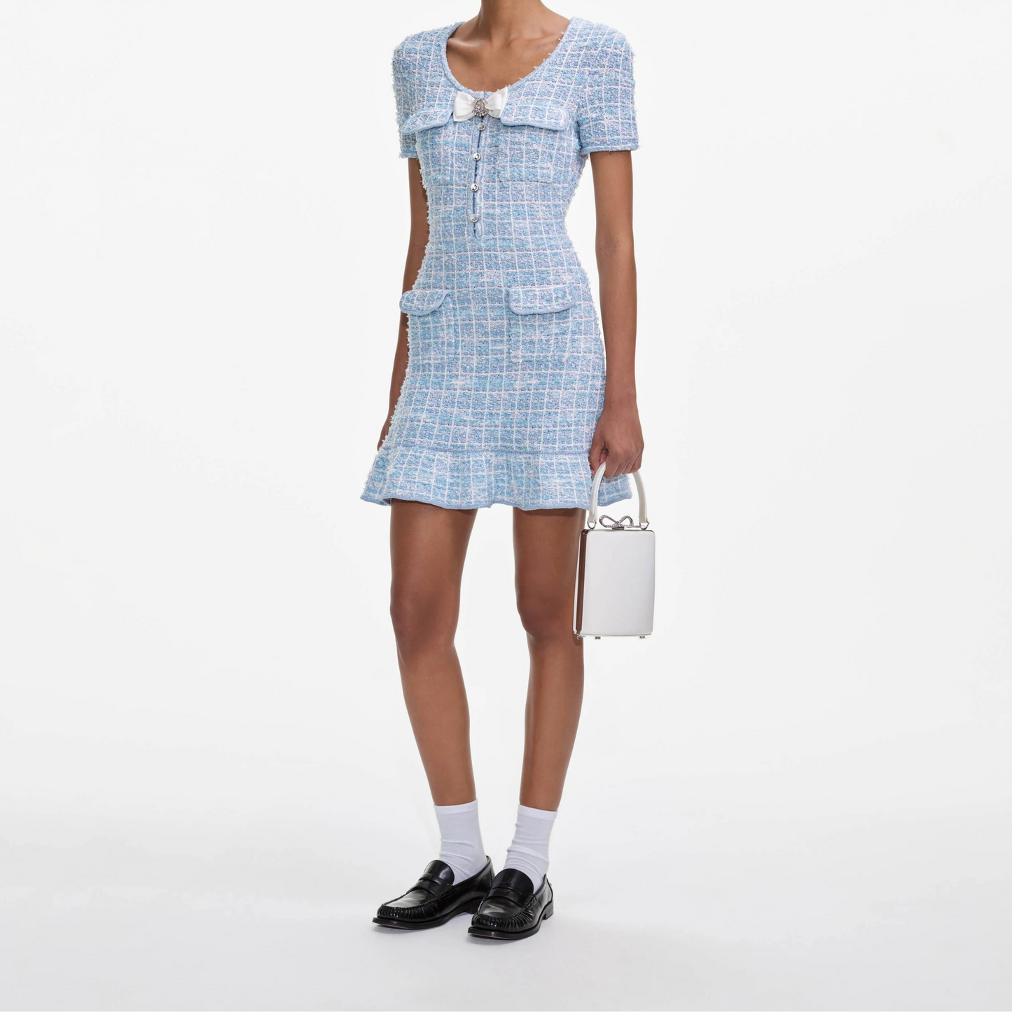 Tasha Pocketed Tweed Mini Dress
