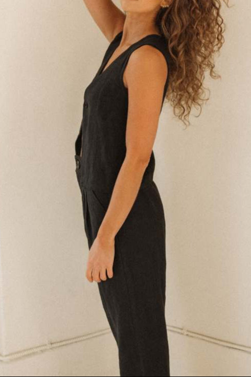 Gilet in lino con bottoni Fiorella