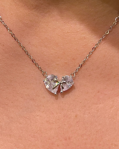 Robin Heart & Bow Pendant Necklace