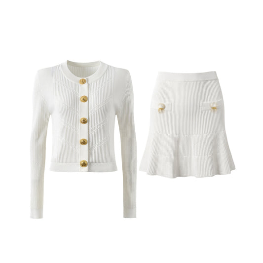 Karina Ribbed Knit Skirt Set