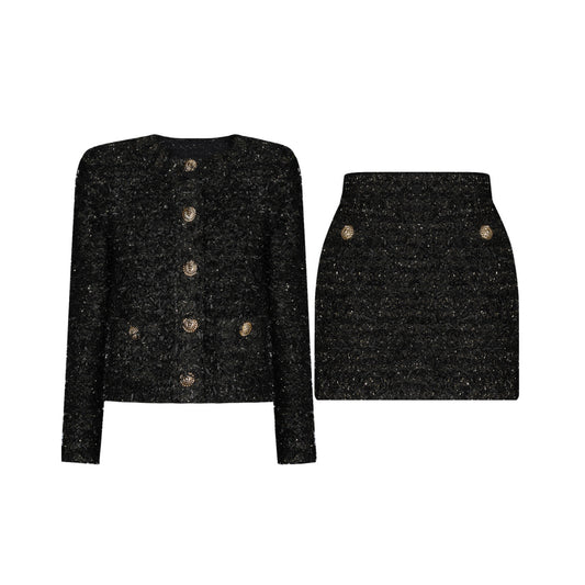 Dominique Cardigan & Skirt Set