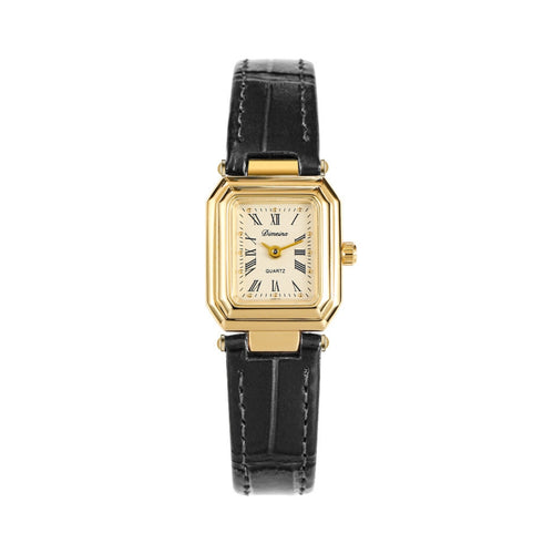 Dariana Leather Strap Square Watch