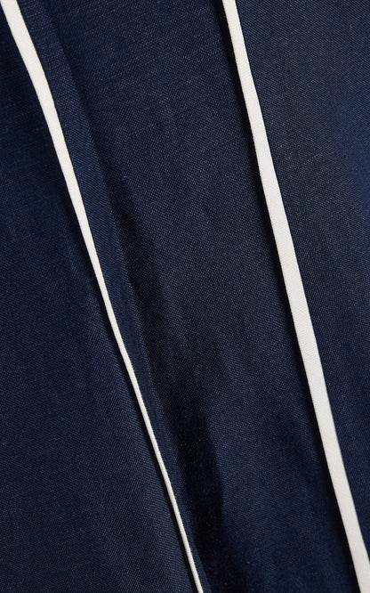 Capri Contrast Piping Linen Dress