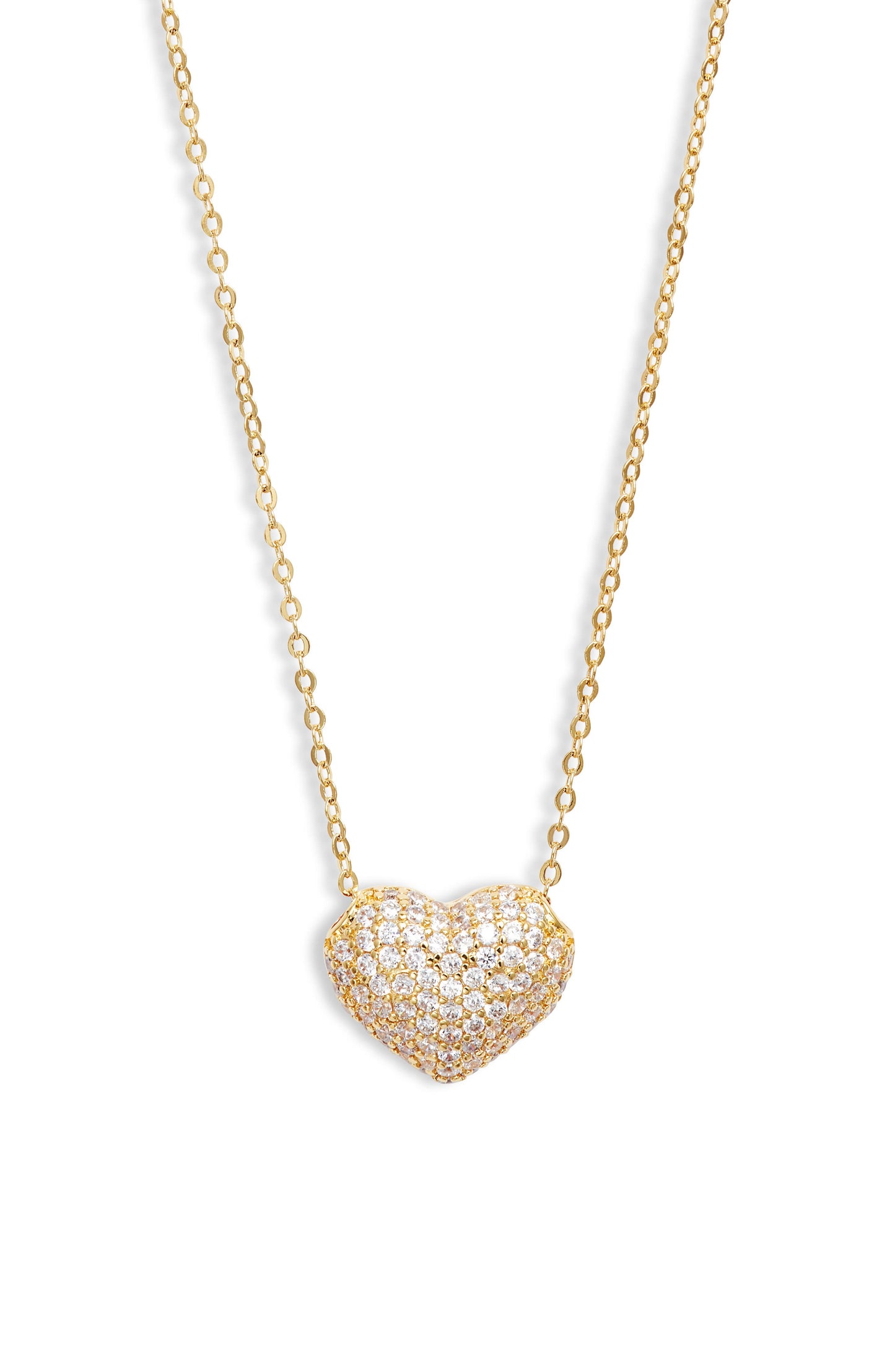 Ellis Rhinestone Heart Pendant Necklace