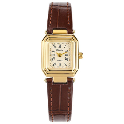 Dariana Leather Strap Square Watch