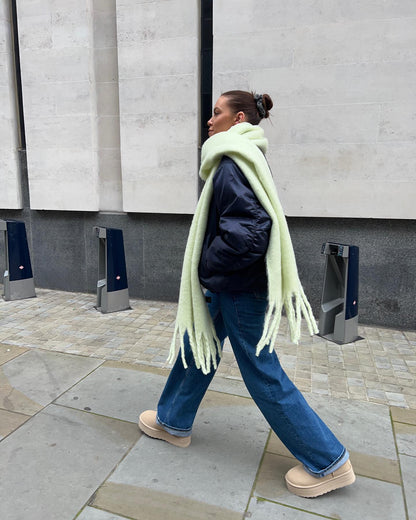 Chunky Scarf - Women's Oversized Heavy Fringed Winter Scarf